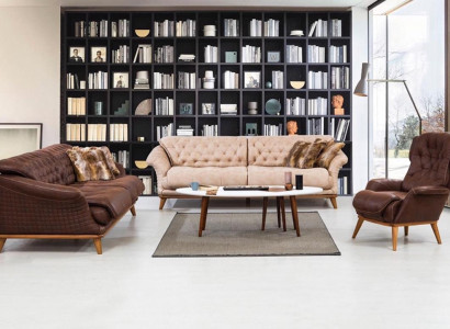 Sofa Couch Furniture Sofa set Set Seating group 3+3+1 Couches Sofas Fabric Textile
